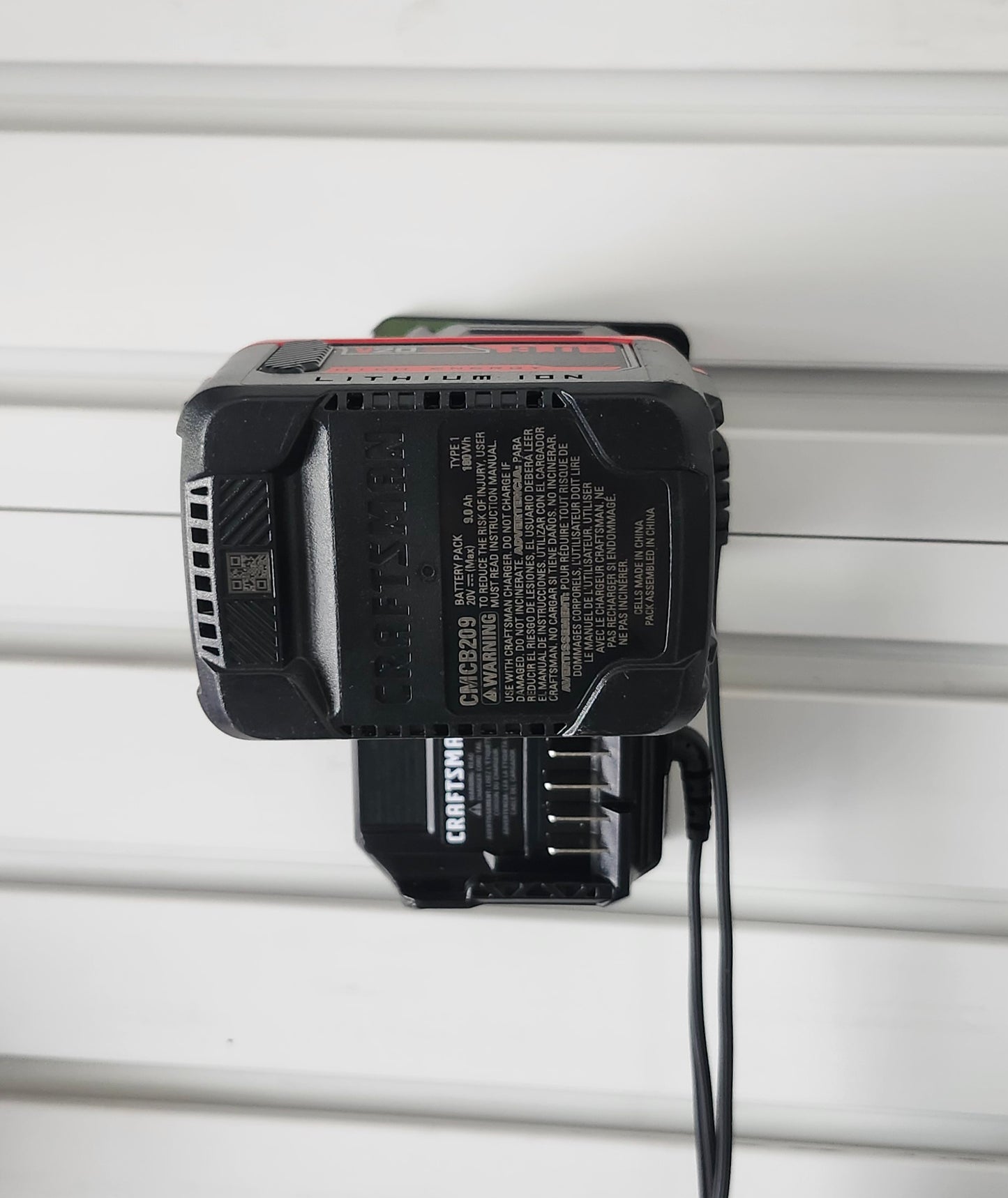 Craftsman V20 Battery charger to Gladiator Geartrack Mount